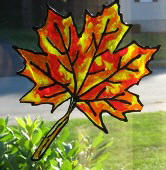 How to make window clings including fall leaf pattern