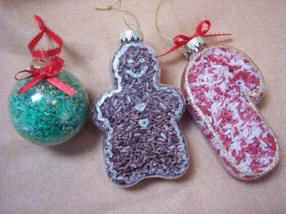 Christmas ornaments made with rice - free craft instructions